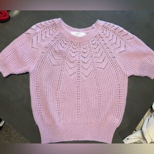 ASTR Lilac wool bld sweater short sleeve sz L NWOT